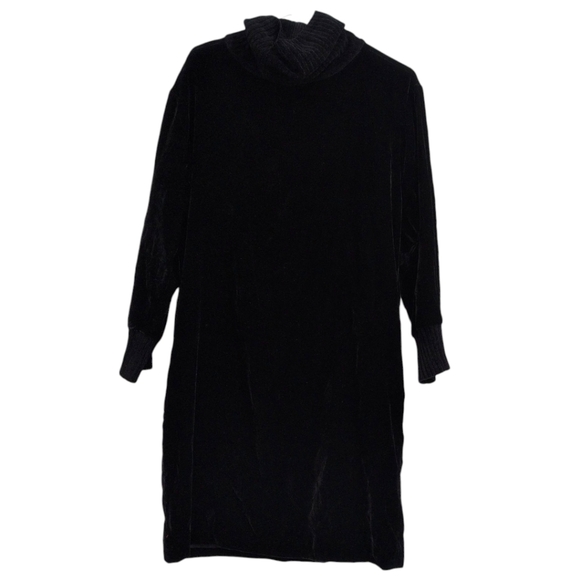 ATM ANTHONY THOMAS MELILLO Mock Neck Drappy Velvet Dress in Black Small - Picture 3 of 6